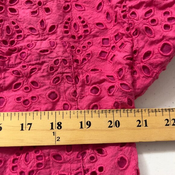 Just Bellina Pink Eyelet Embroidered Cropped Jacket Women’s Medium NWOT - Picture 9 of 11